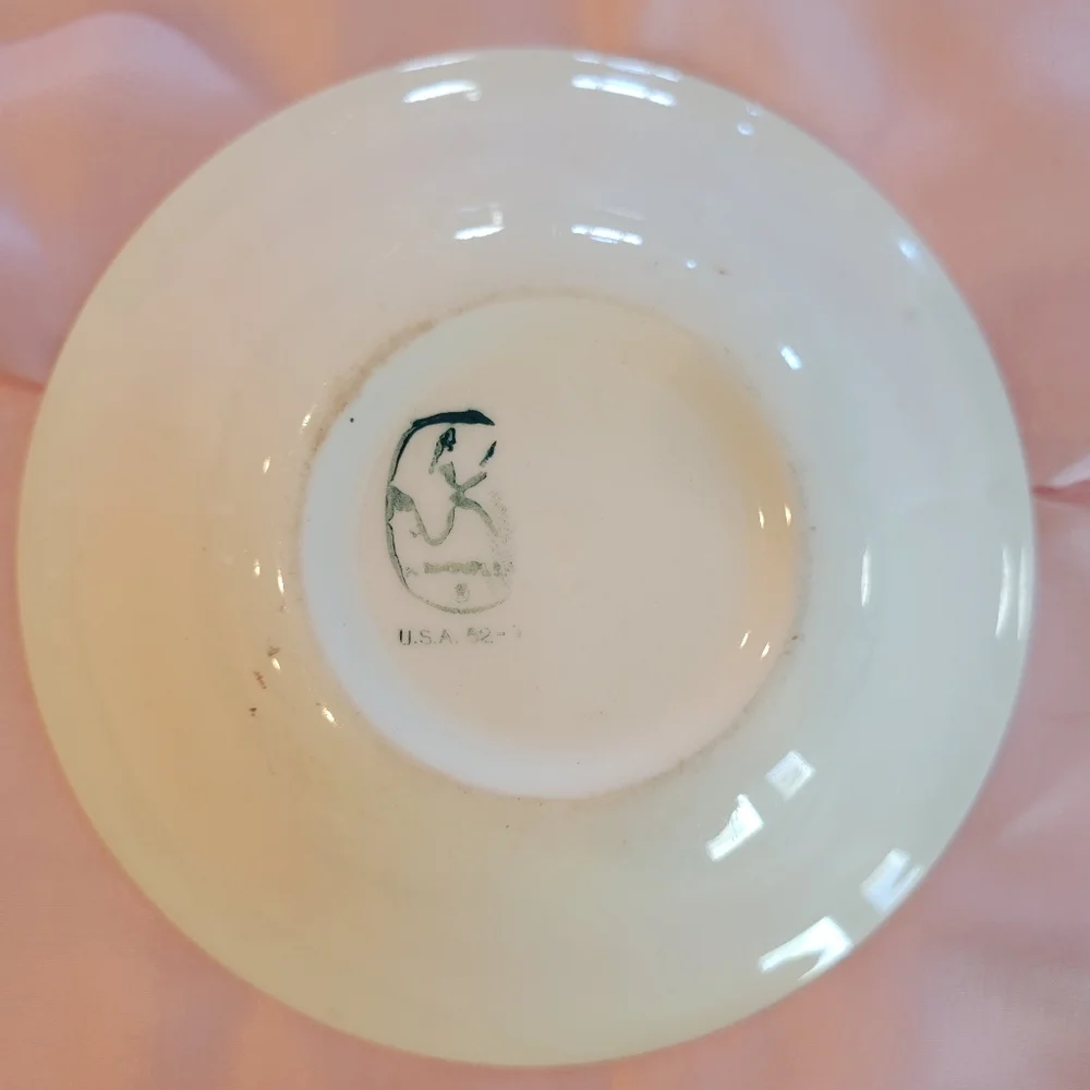 Vintage Dish ~ Knowles Rimmed Fruit/Dessert (Sauce) Bowl ~ Shabby Chic ~